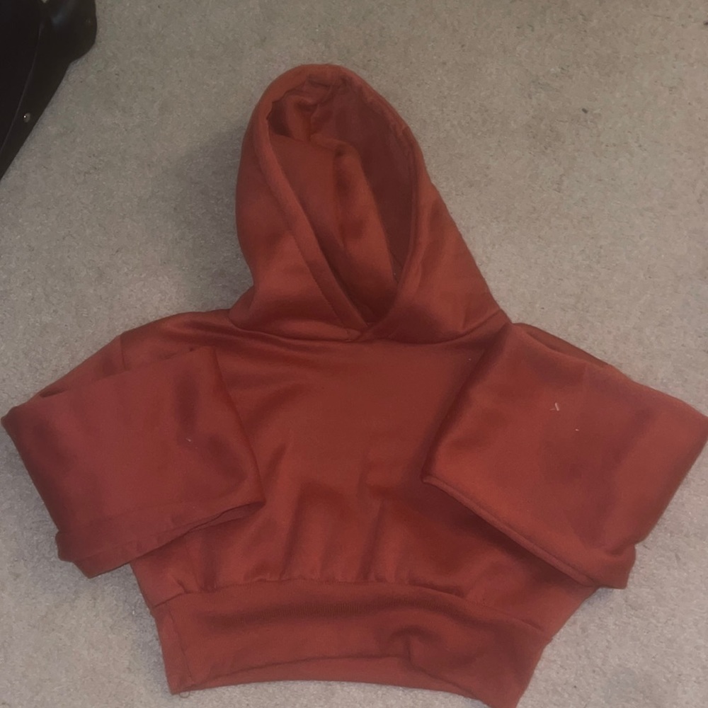 Burnt Orange/Red Cropped Sweatshirt